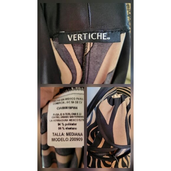 Zebra Print Dress with Scarf Detail & Gold Accent Size M - Picture 7 of 8